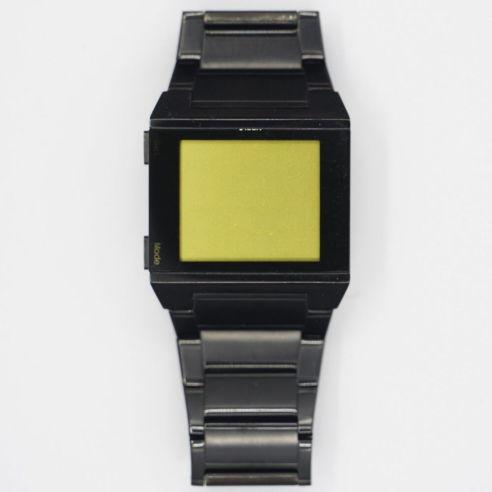 Relic ZR50017 Mens Square Digital Watch Black Stainless Bracelet Needs Battery